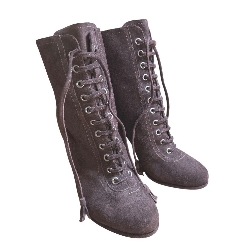 AllSaints Grimsby Size Euro 40 / US 9 Women's Lace Up Boots‎ Booties Heels Brown